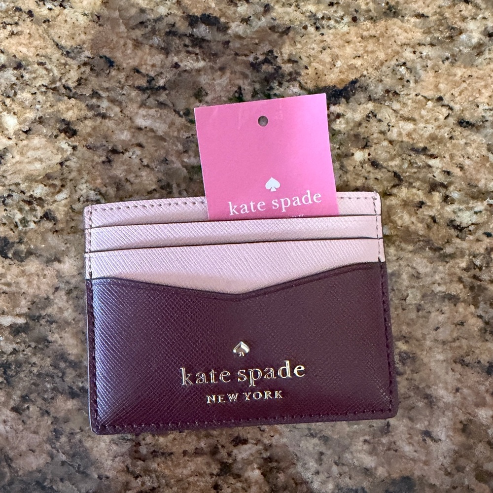 Kate Spade Two-Tone Card Holder in Pink and Purple